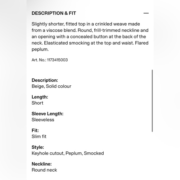 H&M Light Tan Ruffled Top - Picture 9 of 9